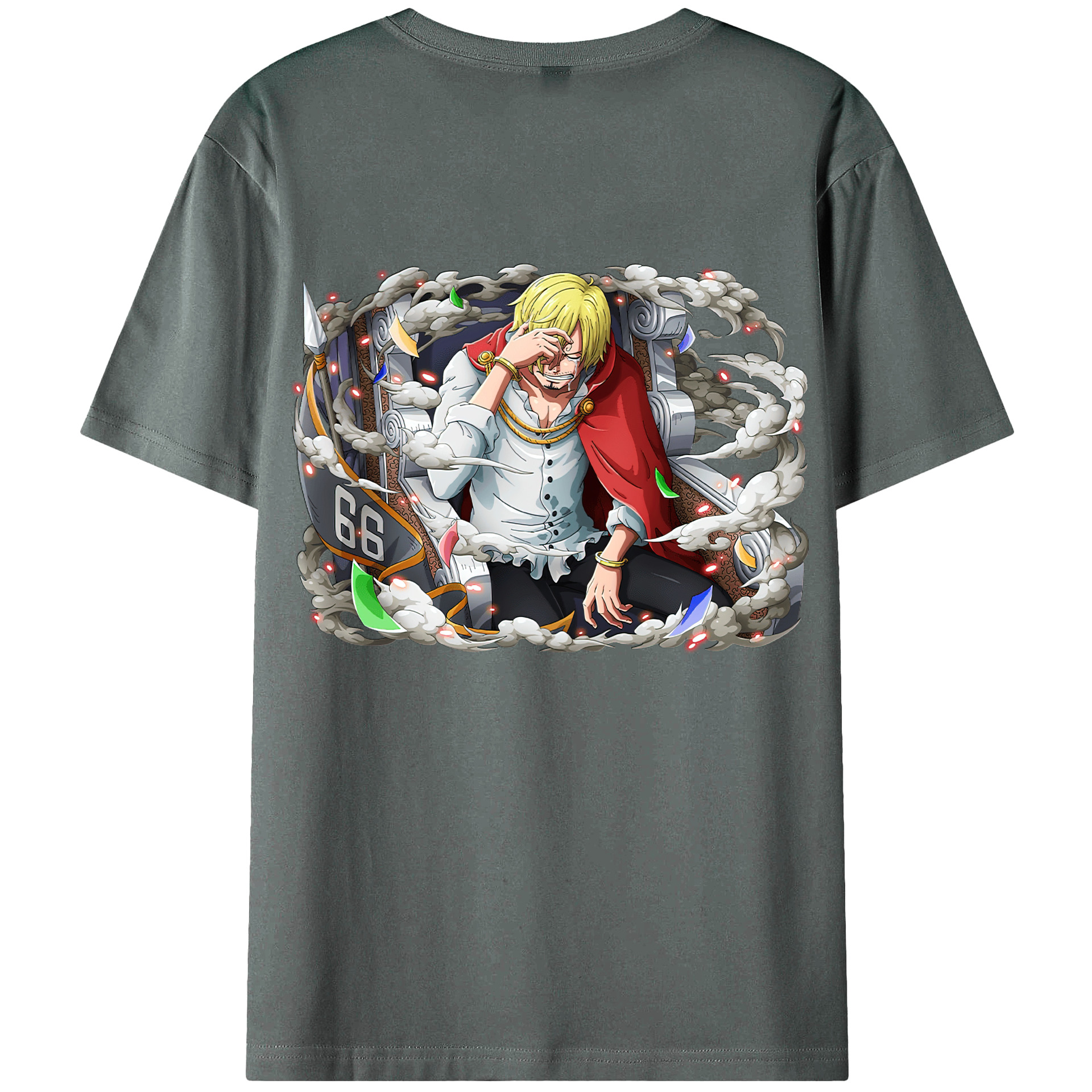 （画像用） ワンピース サンジ ONE PIECE Sanji 綿100％ メンズ半袖Tシャツ（バックプリント） 通気性